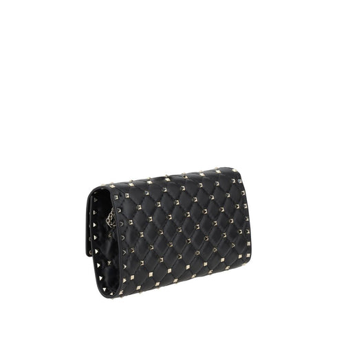 Valentino Garavani Black Calf Leather Bos Taurus Shoulder Bag