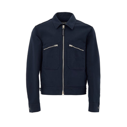 Tom Ford Blue Cotton Shell Jacket