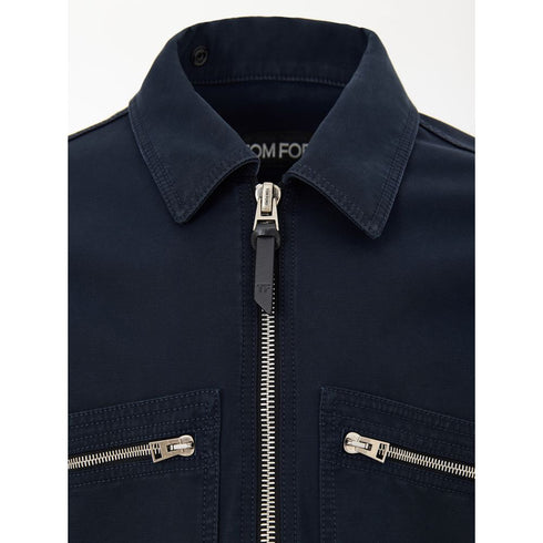 Tom Ford Blue Cotton Shell Jacket