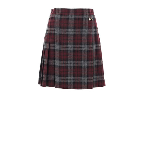 Dolce & Gabbana Bordeaux Wool Mini Skirt