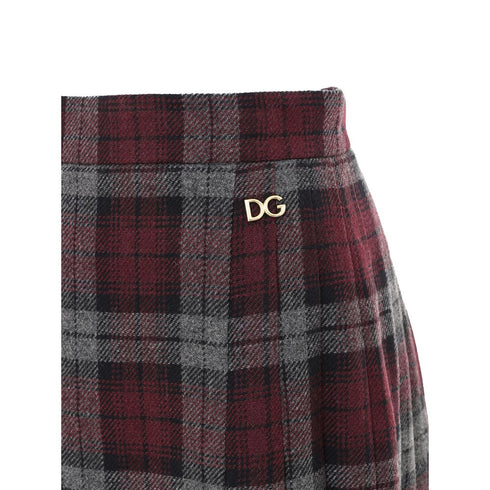Dolce & Gabbana Bordeaux Wool Mini Skirt