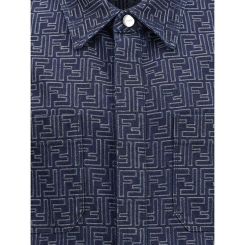 Fendi Blue Cotton Denim Jacket