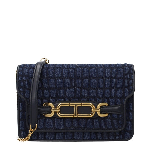 Tom Ford Blue Fabric Clutch Bag