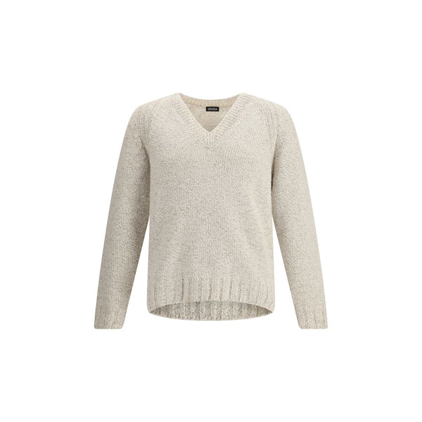 ZEGNA Cream Cashmere Cashmere Sweater