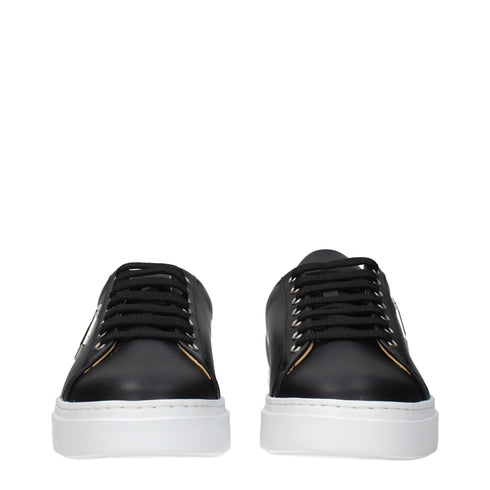 Philipp Plein Black Leather Low Top Sneakers