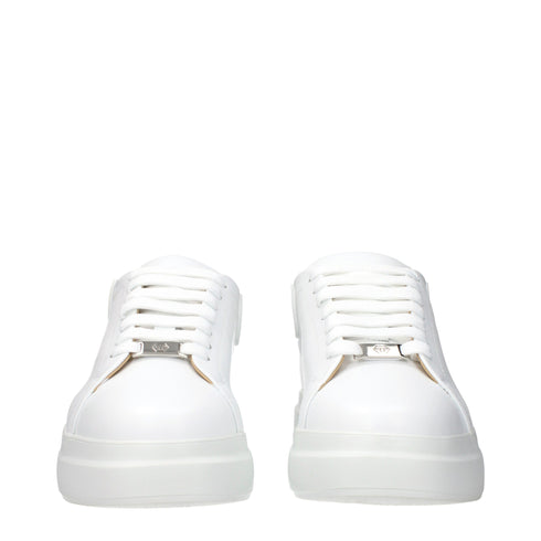 Philipp Plein White Leather Low Top Sneakers