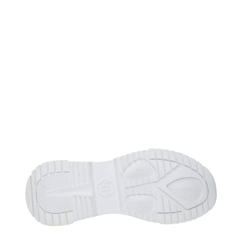 Philipp Plein White Fabric Chunky Sneakers