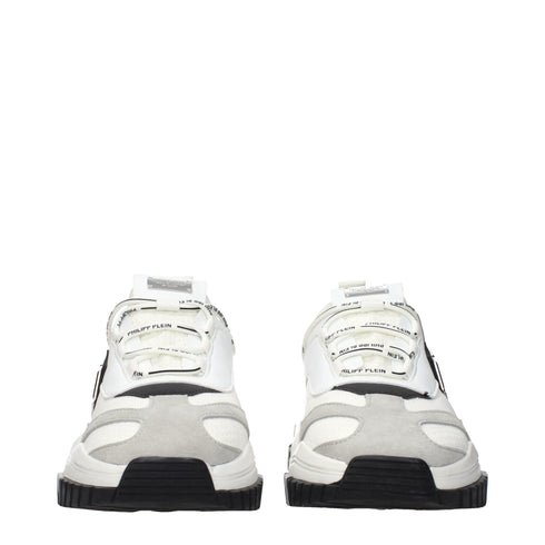 Philipp Plein White Fabric Chunky Sneakers