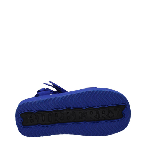 Burberry Blue Fabric Flat Sandals