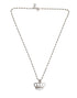 Dolce & Gabbana Silver Tone Brass Chain Crown Crystal Pendant Necklace