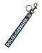 Dolce & Gabbana Black Blue Logo Polyester Brass Holder Keychain Keyring