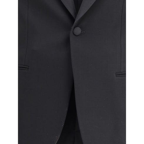 Giorgio Armani Black Fleece Wool Clothing