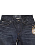 Dolce & Gabbana Dark Blue Watch GOLD Men Skinny Denim Jeans