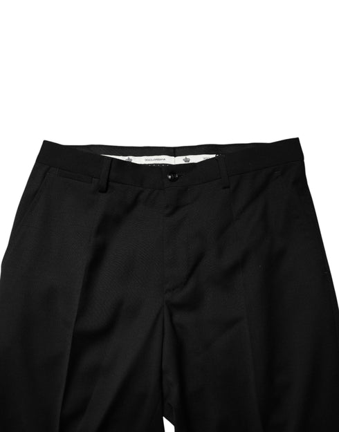 Dolce & Gabbana Black Wool Formal Dress Men Trouser Pants