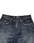 Dolce & Gabbana Blue Cotton Distressed Denim Bermuda Shorts