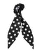 Dolce & Gabbana Black Cotton Polka Dot Scarf Tie Accessory Hair Scrunchie