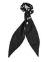 Dolce & Gabbana Black Cotton Polka Dot Scarf Tie Accessory Hair Scrunchie