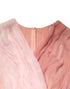 Dolce & Gabbana Pink Silk Tulle Long Sleeve V-neck Dress