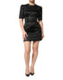 Dolce & Gabbana Black Embellished Short Sleeve Sheath Dress