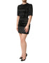 Dolce & Gabbana Black Embellished Short Sleeve Sheath Dress