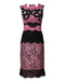 Dolce & Gabbana Black Pink Floral Lace Silk Sheath Dress