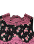 Dolce & Gabbana Black Pink Floral Lace Silk Sheath Dress