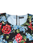 Dolce & Gabbana Black Floral Print Viscose Sheath Midi Dress