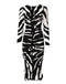 Dolce & Gabbana Black White Zebra Viscose Sheath Midi Dress