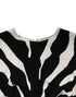 Dolce & Gabbana Black White Zebra Viscose Sheath Midi Dress