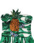 Dolce & Gabbana Green Pineapple Embellished BananaLeaf Dress