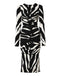 Dolce & Gabbana Black White Zebra Viscose Sheath Midi Dress