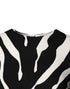 Dolce & Gabbana Black White Zebra Viscose Sheath Midi Dress