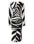 Dolce & Gabbana Black White Zebra Viscose Sheath Midi Dress