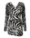 Dolce & Gabbana Black White Zebra Silk Sheath Mini Dress