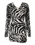 Dolce & Gabbana Black White Zebra Silk Sheath Mini Dress