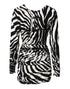 Dolce & Gabbana Black White Zebra Silk Sheath Mini Dress