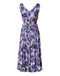 Dolce & Gabbana Purple Anemone Print Pleated Midi Dress