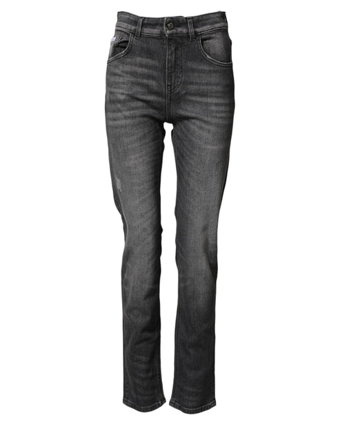 Dolce & Gabbana Gray High Waist Cotton Skinny Denim Jeans