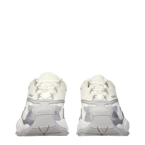 Versace White Fabric Chunky Sneakers