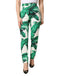 Dolce & Gabbana White Green Leaf High Waist Trousers Pants