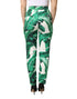 Dolce & Gabbana White Green Leaf High Waist Trousers Pants