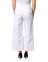 Dolce & Gabbana White Cotton High Waist WideLeg Cropped Pants