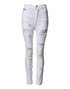 Dolce & Gabbana White Distressed High Waist Denim Jeans