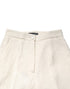 Dolce & Gabbana White Cotton Floral Brocade Dress Pants