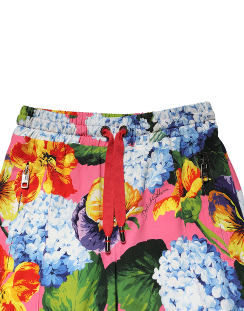 Dolce & Gabbana Multicolor Floral Mid Waist Jogger Pants