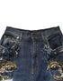Dolce & Gabbana Blue Cotton Rhinestone Embellish Denim Jeans