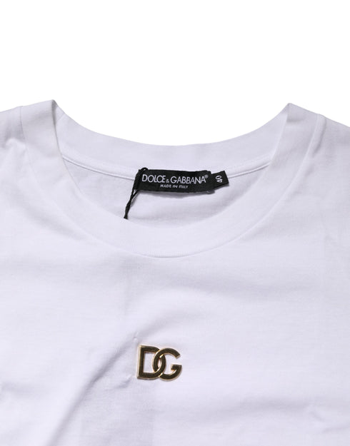 Dolce & Gabbana White DG Logo Crew Neck Short Sleeves T-shirt