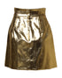 Dolce & Gabbana Gold Acetate Crystal High Waist Mini Skirt