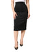Dolce & Gabbana Black Cotton Pencil Cut High Waist Midi Skirt