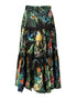 Dolce & Gabbana Black Cotton Floral High Waist Midi Skirt